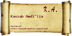 Kaszab Amália névjegykártya