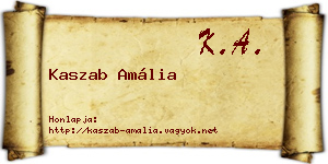 Kaszab Amália névjegykártya